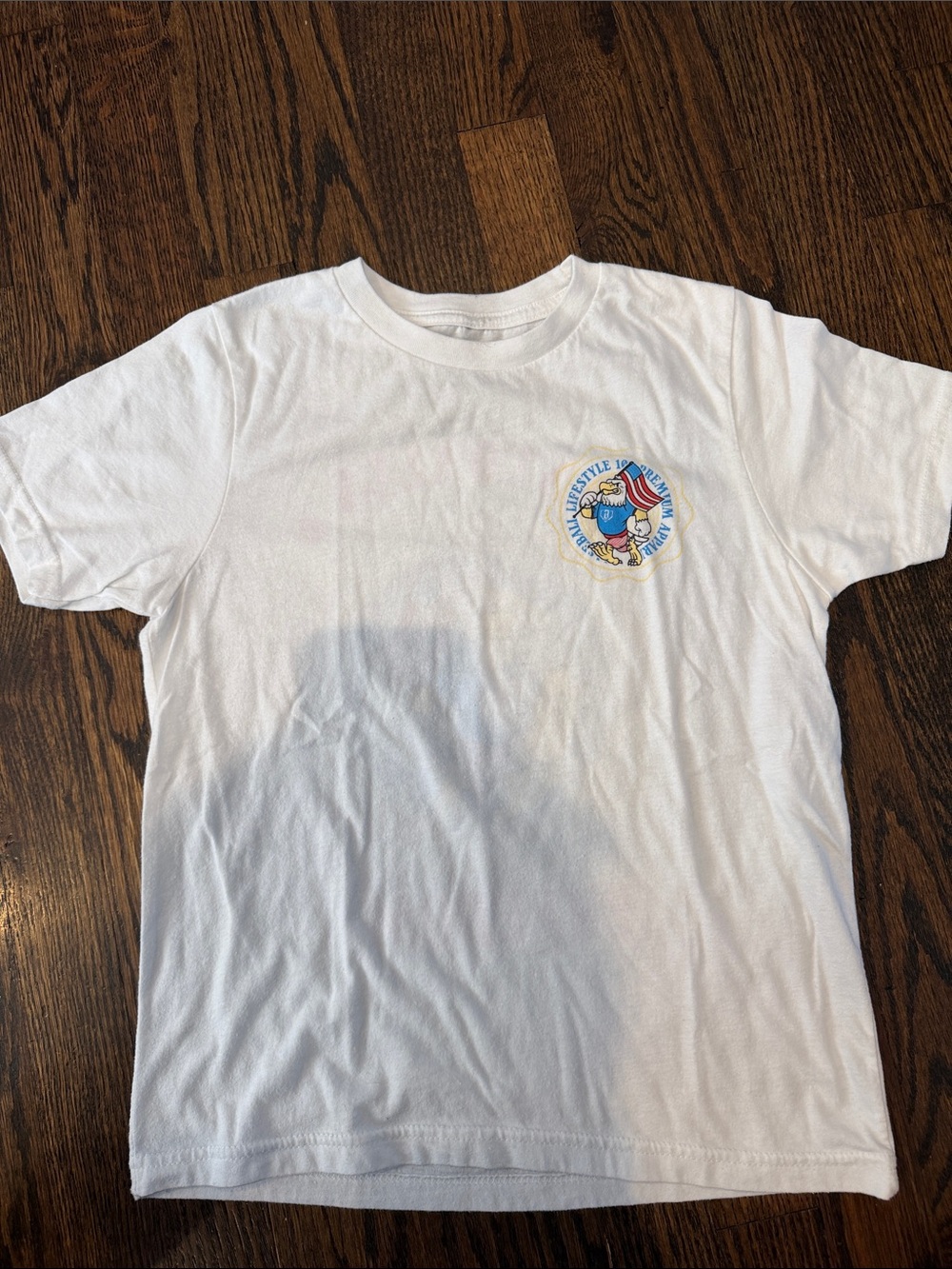 White Kids BL101 Graphic T-Shirt with Colorful Patch